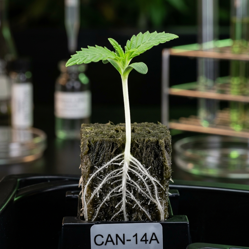 Healthy cannabis root sprout